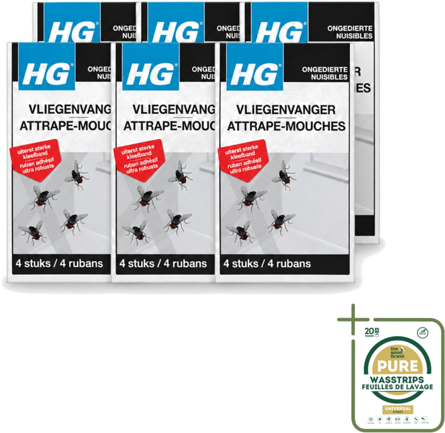 6 x HG X - Vliegenvanger - Sterke Kleefband - 4 Vliegenvangers - Vliegenvanger - Vliegen Vangen - Kleefband - Vliegbestrijding - Vliegbeheersing