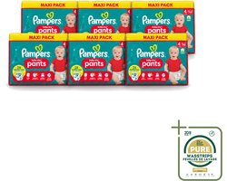 6 x Pampers - Baby-Dry Pants - Luierbroekjes - Maat 4 (9-15 kg) - Extra Droog - 90 Luiers - Wasstrips - Baby Luier - Droge Luier - Luier 9-15 Kg - Luier Voor Baby - Luier Tegen Lekken
