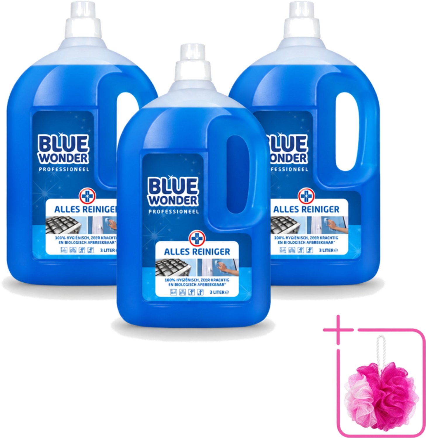 3 x Blue Wonder - Professionele Allesreiniger - Krachige Hygiëne - Biologisch Afbreekbaar - 3L - Bulkverpakking - Allesreiniger - Hygiëne