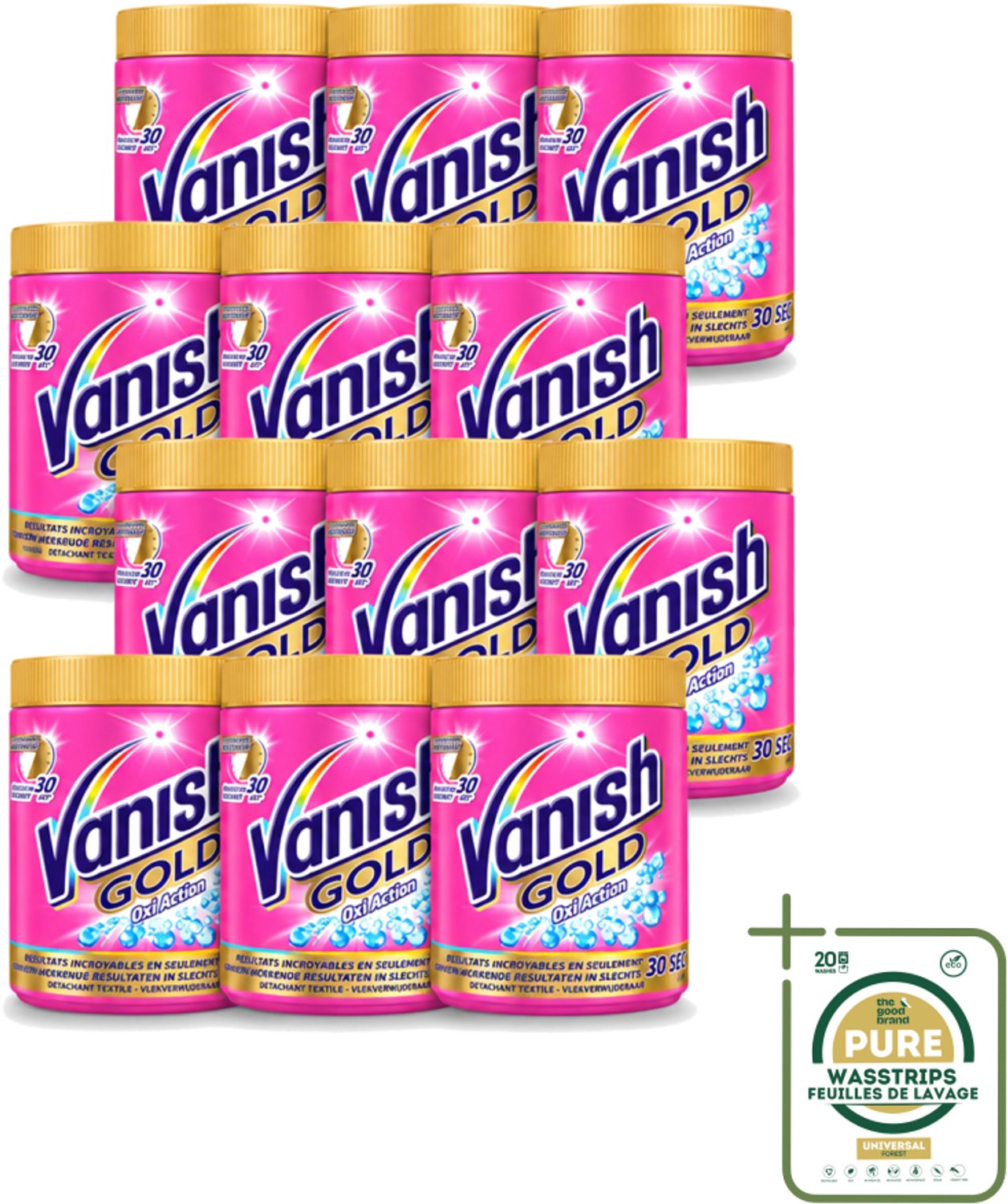 12 x Vanish Gold Oxi Action - Vlekkenverwijderaar Poeder - Gekleurde Was - 1050 Gram - Wasstrips - Vlekkenverwijderaar - Vlekken Op Kleding - Rode Wijn Vlek - Rood Fruit Vlek - Thee Vlek