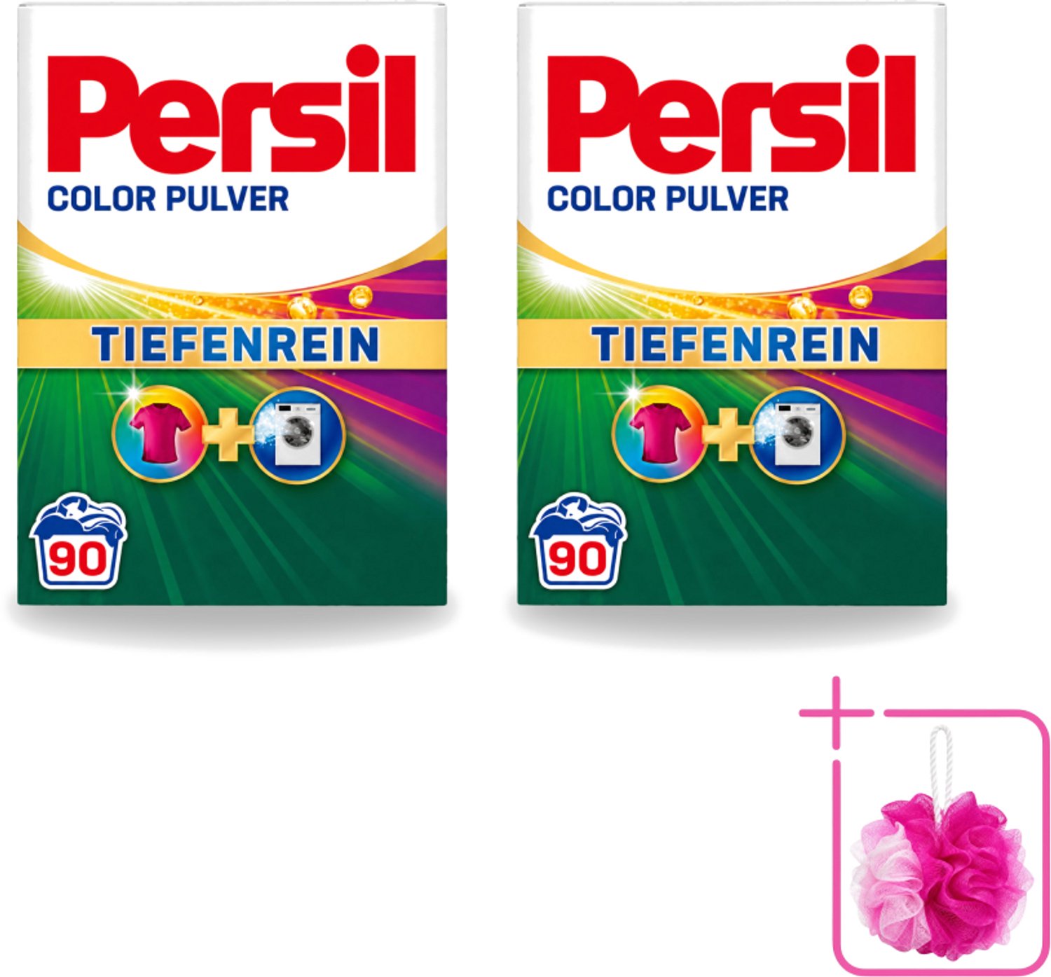 2 x Persil Color - Waspoeder - Gekleurde Was - 90 Wasbeurten - Bulkverpakking - Waspoeder - Douchemop - Gekleurde was