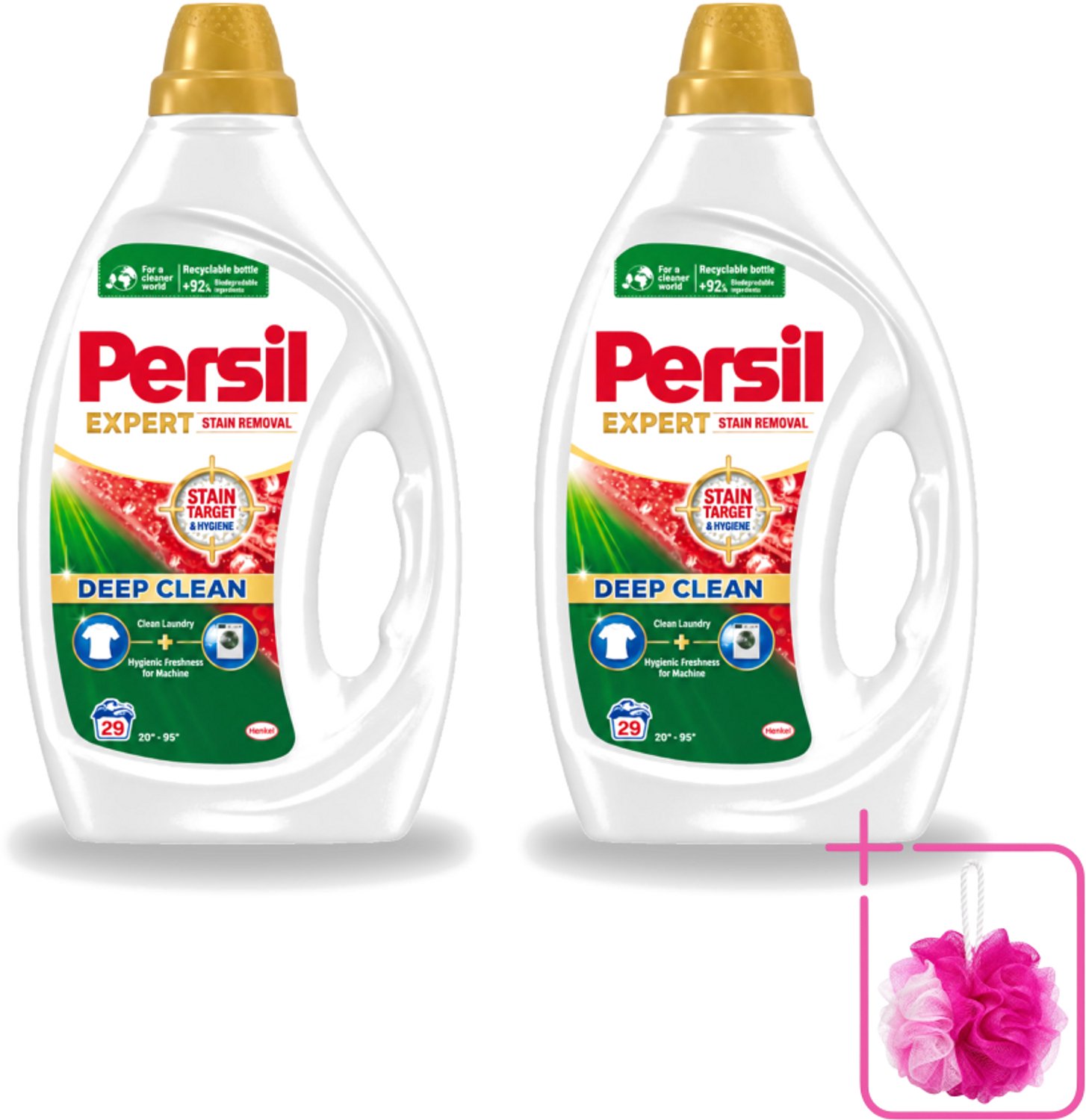 2 x Persil Expert - Vlekverwijdering - Vloeibaar Wasmiddel - Witte en Gekleurde Was - 29 Wasbeurten - Bulkverpakking - Vlekverwijdering - Douchemop - Wasmiddel