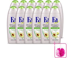 Fa 12 x - Douchecrème Met Lotion - Avocado - 250 ml - Bulkverpakking - Douchecrème - Bodylotion