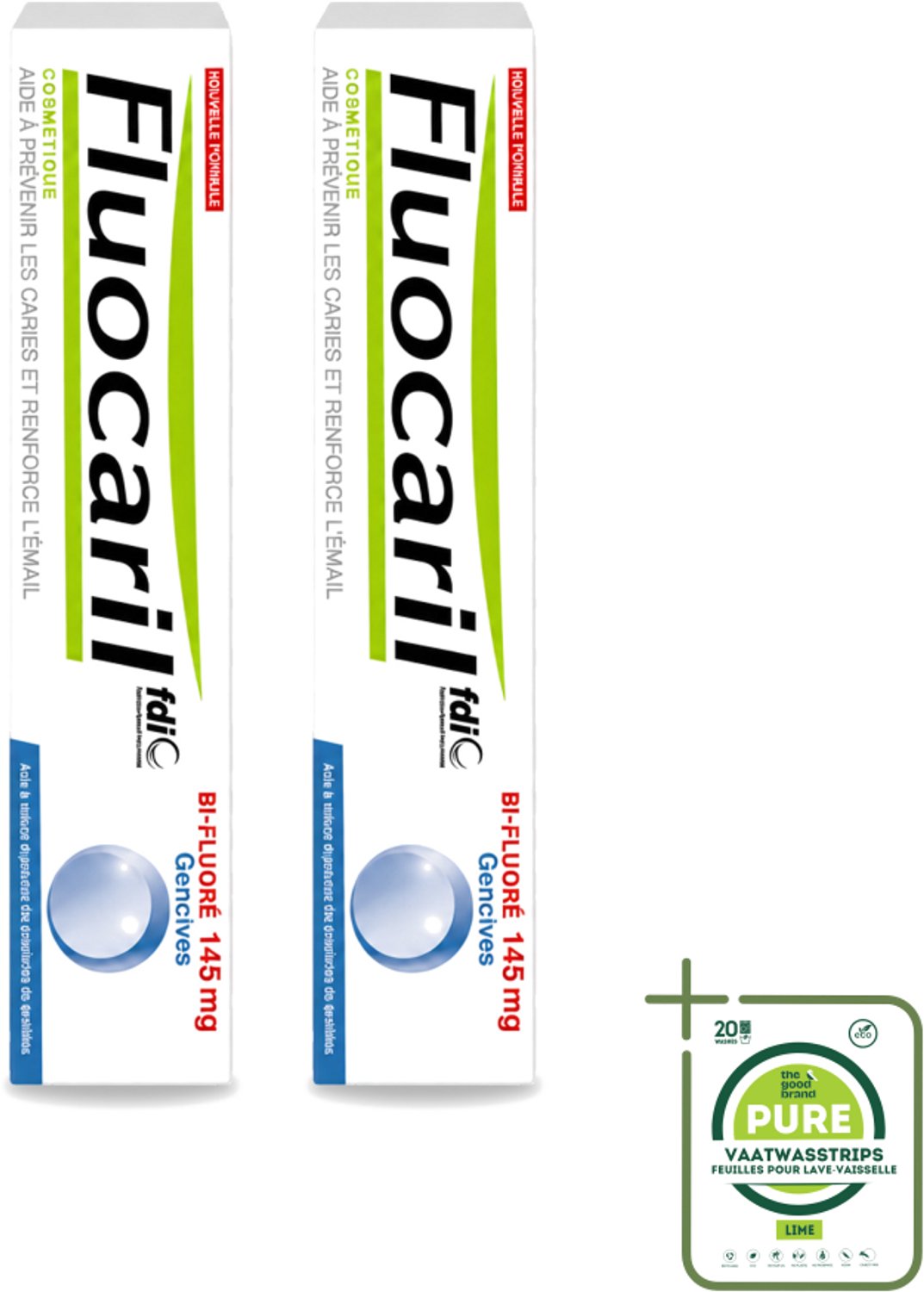 2 x Fluocaril - Tandpasta - Met Fluoride - 75 ml - Grootverpakking - Vaatwasstrips - Fluoride Tandpasta - Tanden Beschermen - Gaatjes Voorkomen - Tanden Versterken - Bi-fluoride Tandpasta