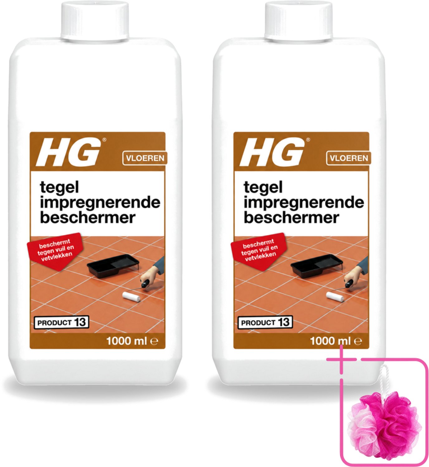 2 x HG - Vloeren - Tegel Impregnerende Beschermer - Beschermt Tegen Vuil & Vetvlekken - 1L - Bulkverpakking - Tegelbeschermer - Douchemop - Vuilvrij