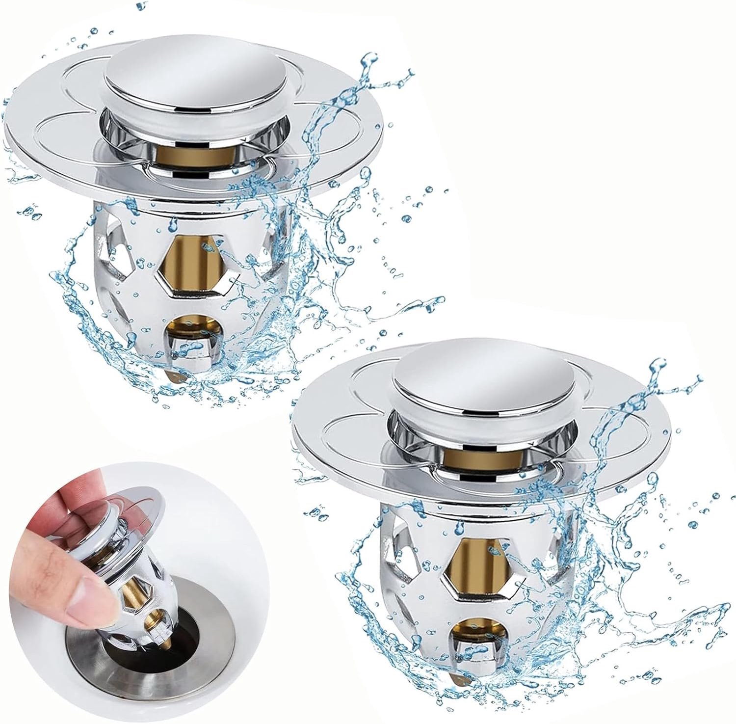 Afvoerstopper set van 2 - Anti-verstop filter - Geschikt voor afvoer van 34 mm - 40 mm - ShopVlot