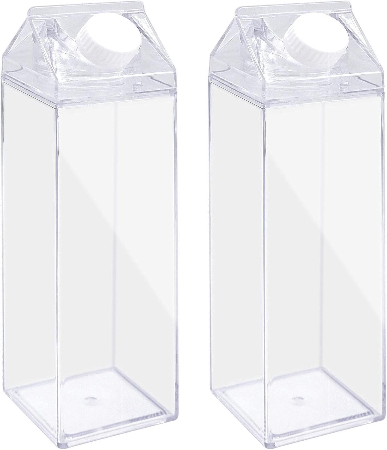 Melkfles set van 2 - 500ml glashelder - met herbruikbare stickers - personaliseert je fles - ShopVlot