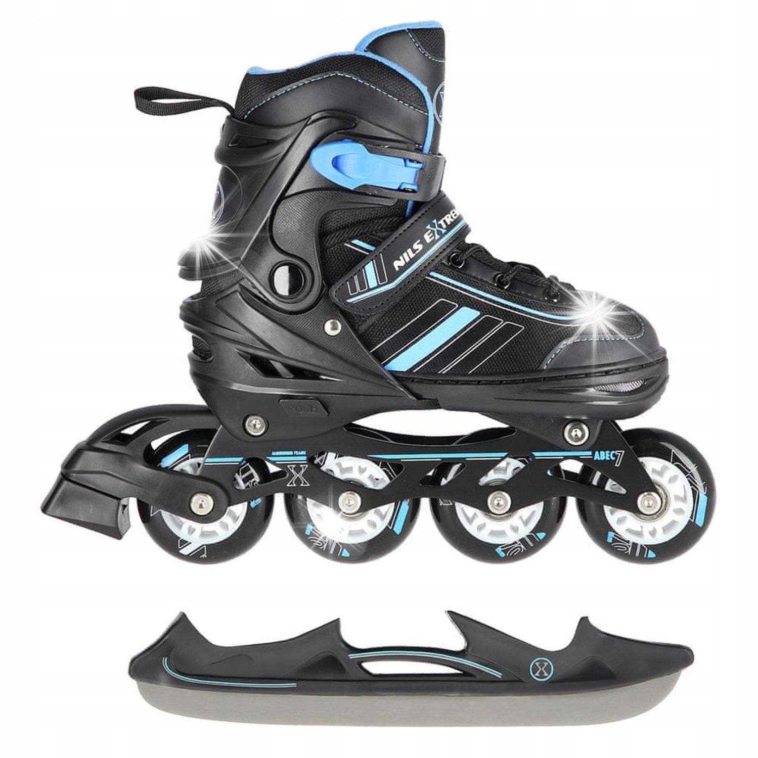 2-in-1 Schaatsen & Skeelers NILS Verstelbaar Wisselbare IJsplaat