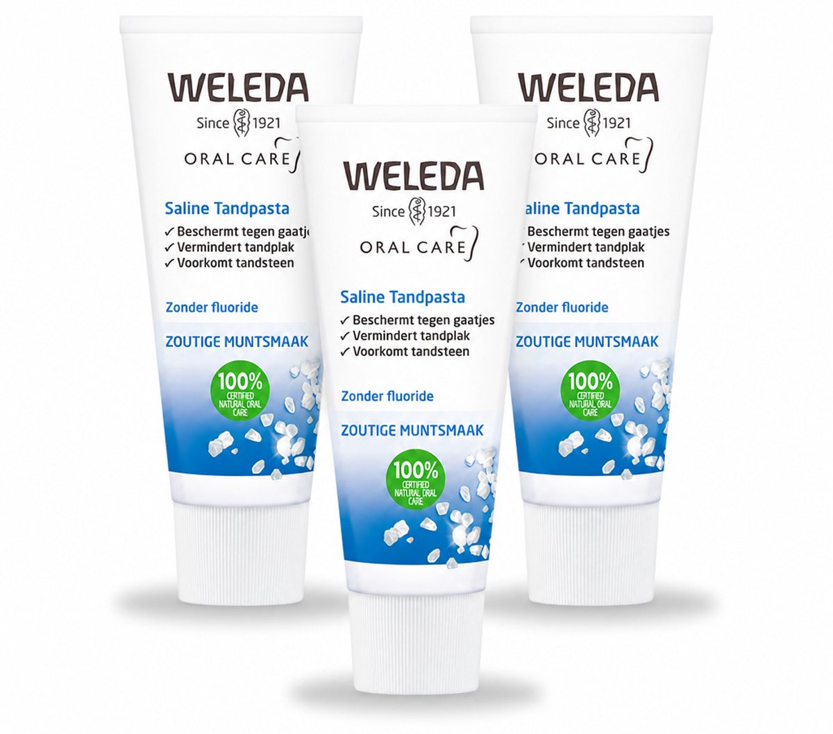 3 x WELEDA - Tandpasta Saline - 75ml - Bulkverpakking - 3 stuks