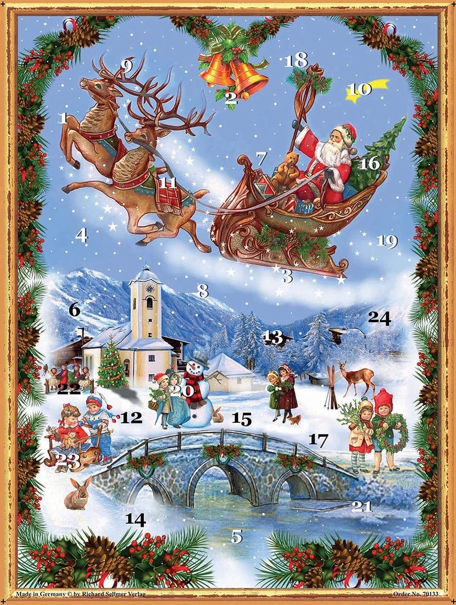 Adventskalender - Papier - Traditionele Decoratie - Voor Kerstviering en Kinderen