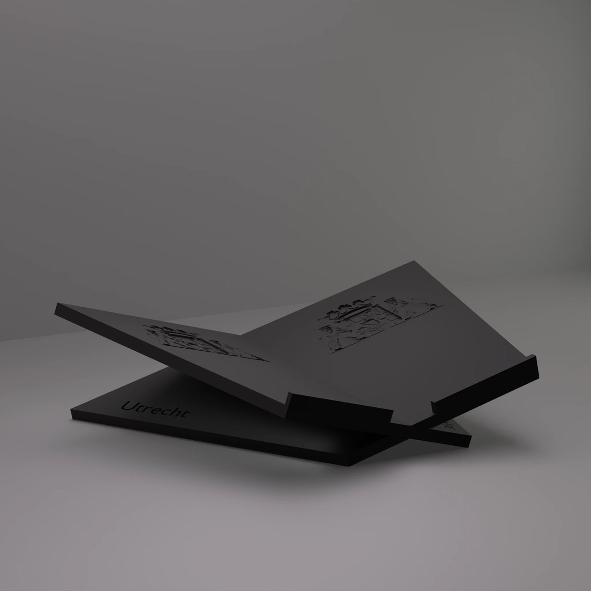 3d-gezellig Grote Boekenstandaard Utrecht - Boekensteun - Boekenhouder - Book Holder - 46*31*12 cm - Zwart - 100% gerecycled PLA (bioplastic)