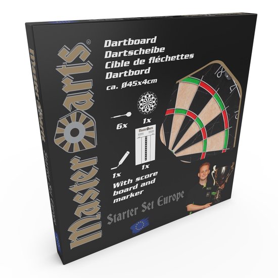 Masterdarts Dartbord met Scorebord - Ø 45 cm - Inclusief 6 Pijlen en Marker
