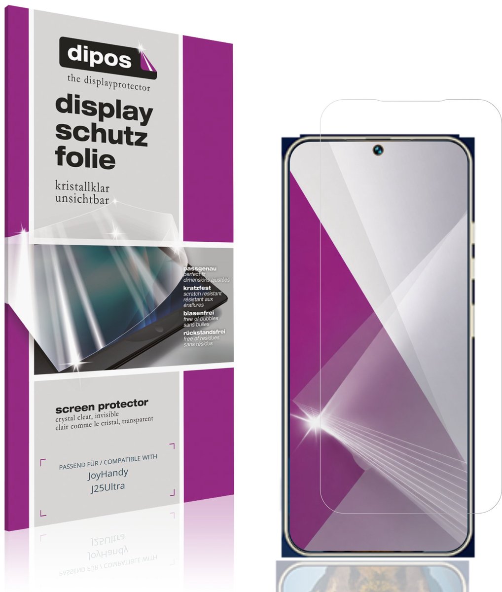 dipos – 4x Beschermfolie geschikt voor JoyHandy J25 Ultra | Krasbestendige & heldere Screenprotector Ultra-Thin