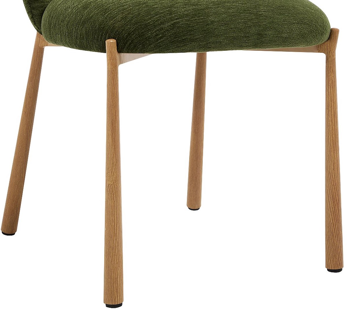 Vente-unique Set van 6 stoelen in gestructureerde stof en Metaal houteffect - Groen JIZAK