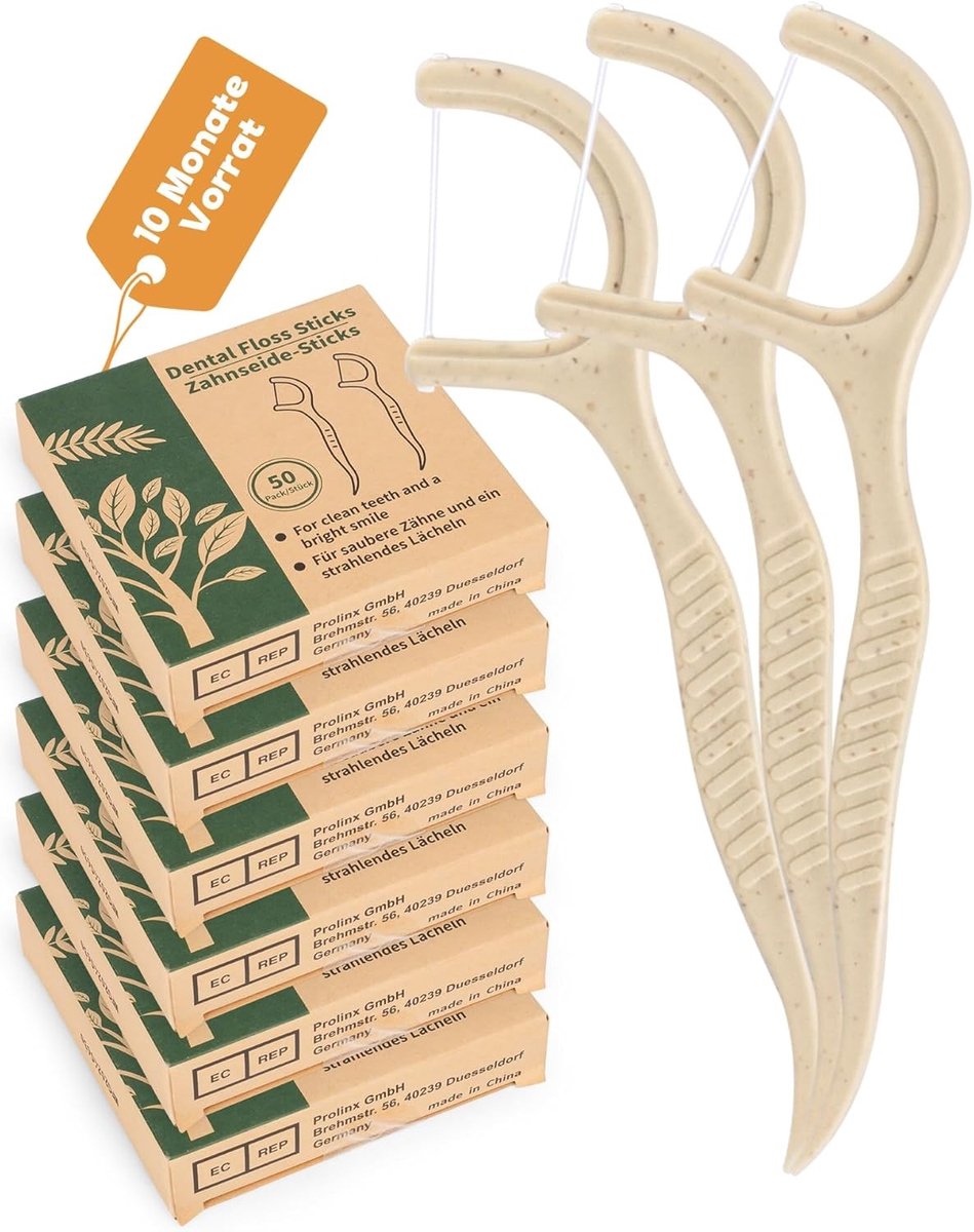 Duurzame tandenflossers en ongewaxte tandflosspicks - 300 stuks, plasticvrij en natuurlijk voor optimale mondhygiëne