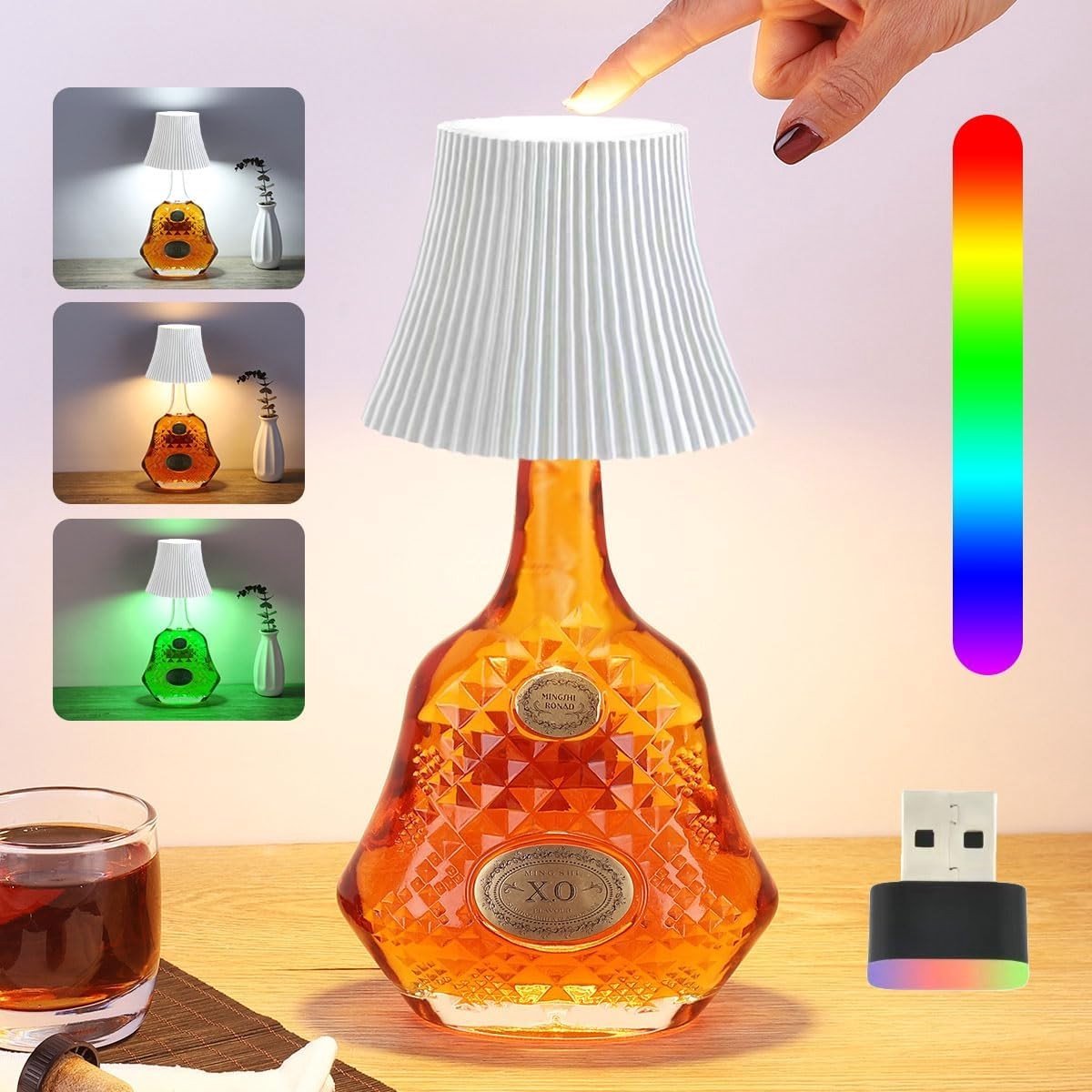 Flessenlamp - Wit - Draadloos - Met Oplaadbare Accu - Voor Thuis en Buiten
