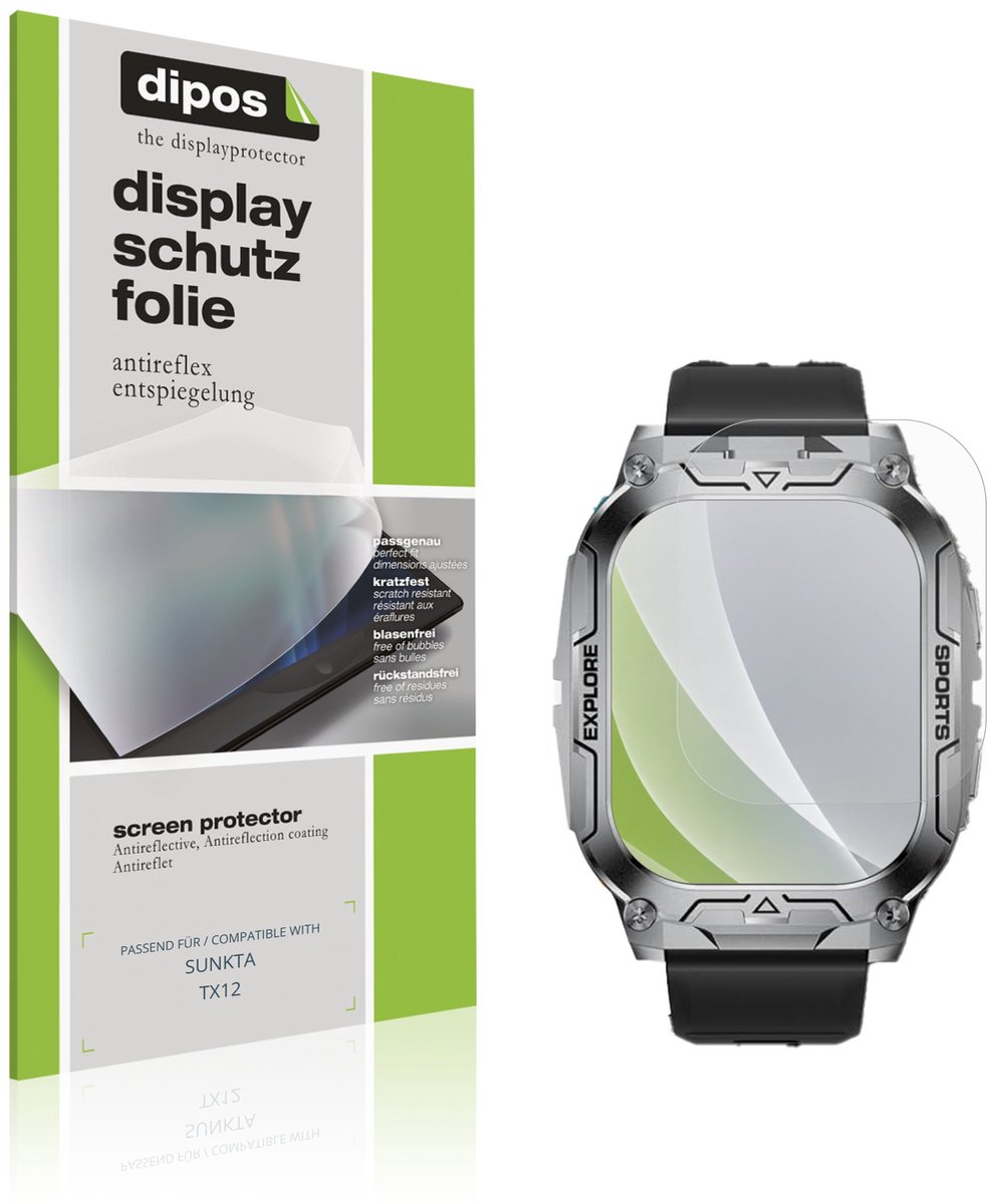 dipos – 6x Matte Beschermfolie geschikt voor SUNKTA TX12 | Krasbestendige & antireflecterende Screenprotector Ultra-Thin
