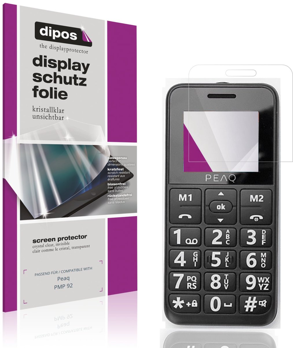 dipos – 4x Beschermfolie geschikt voor Peaq PMP 92 | Krasbestendige & heldere Screenprotector Ultra-Thin