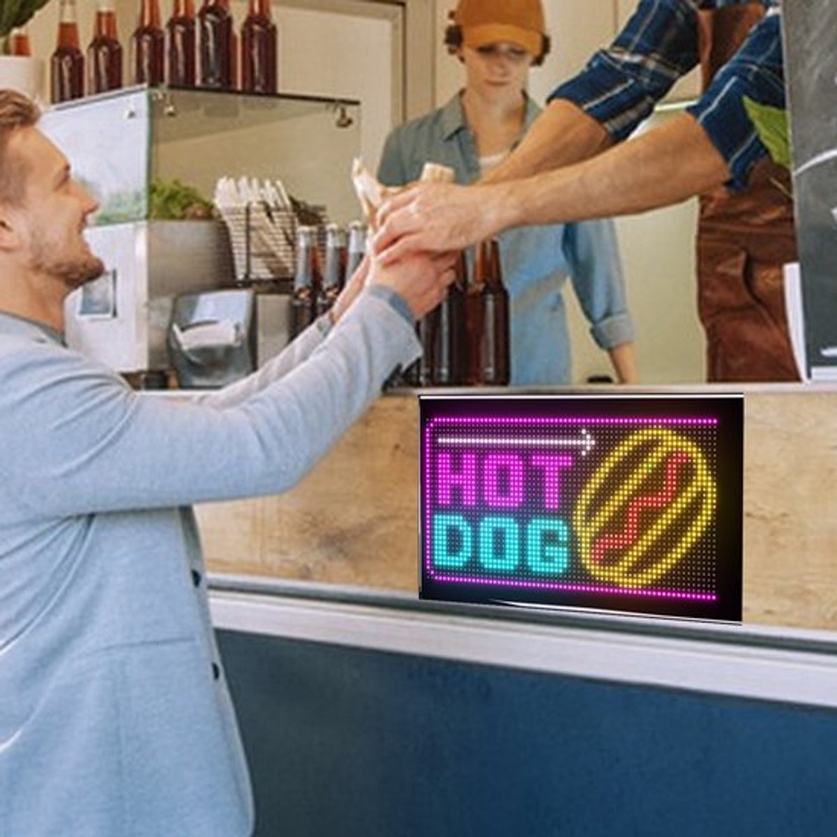 LED-scherm 32x64 Pixel Flexibel - Bluetooth Bediening - 33x20 cm - Zacht Scherm - Reclamebord - Display