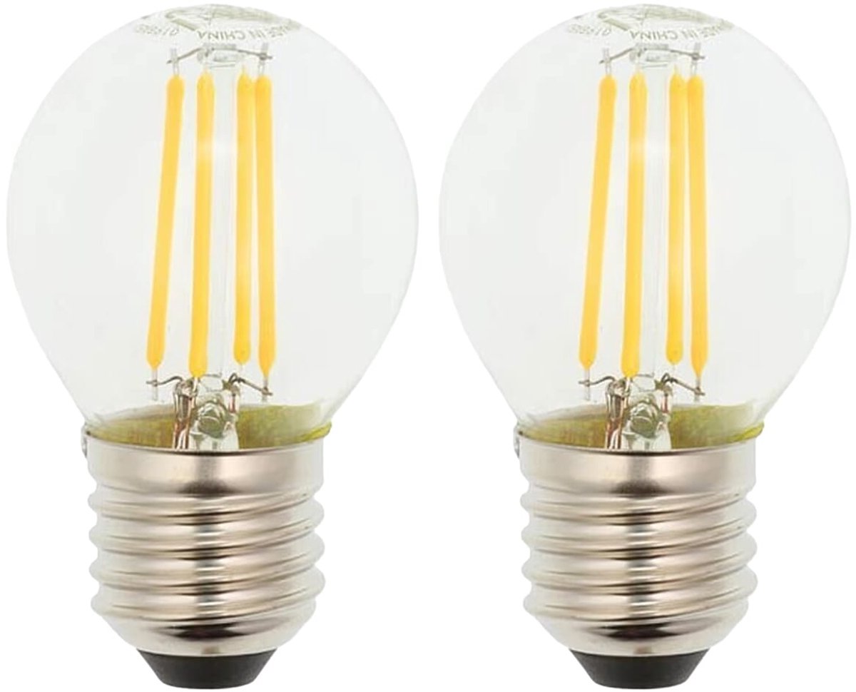 VITO LEDISONE-D - LED Filament Lamp E27 - 6W 750lm 2700K - Warm Wit Licht - Mini Globe G45 - Dimbaar - 2 stuks