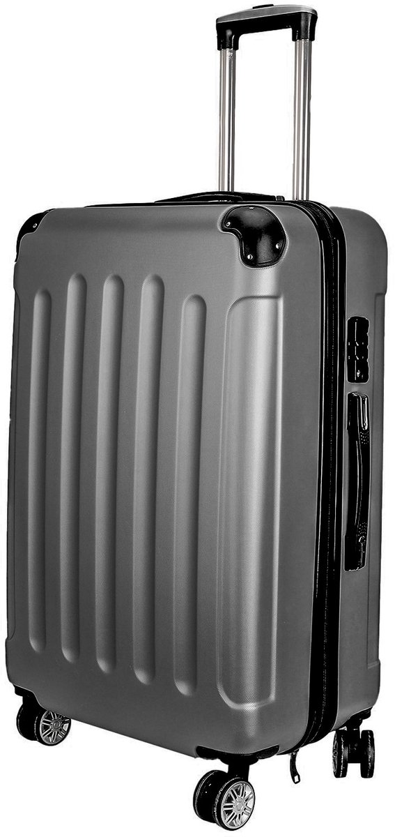 REDOM - Kofferset - 3-delig - Hardcase van ABS - TSA-cijferslot - 360° stille spinnerwielen - 20/24/28 inch - Donkergrijs