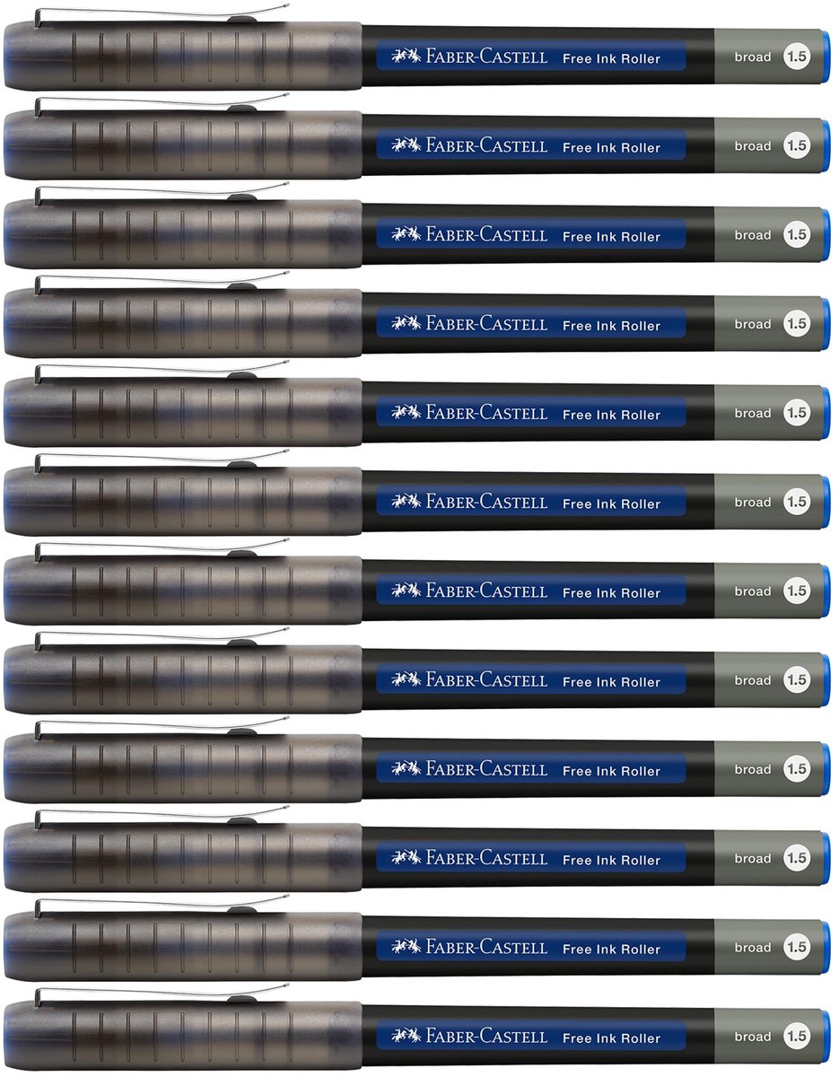 Elzusha - Rollerball Pen - Ink Roller Free Blue, 12 Stuks