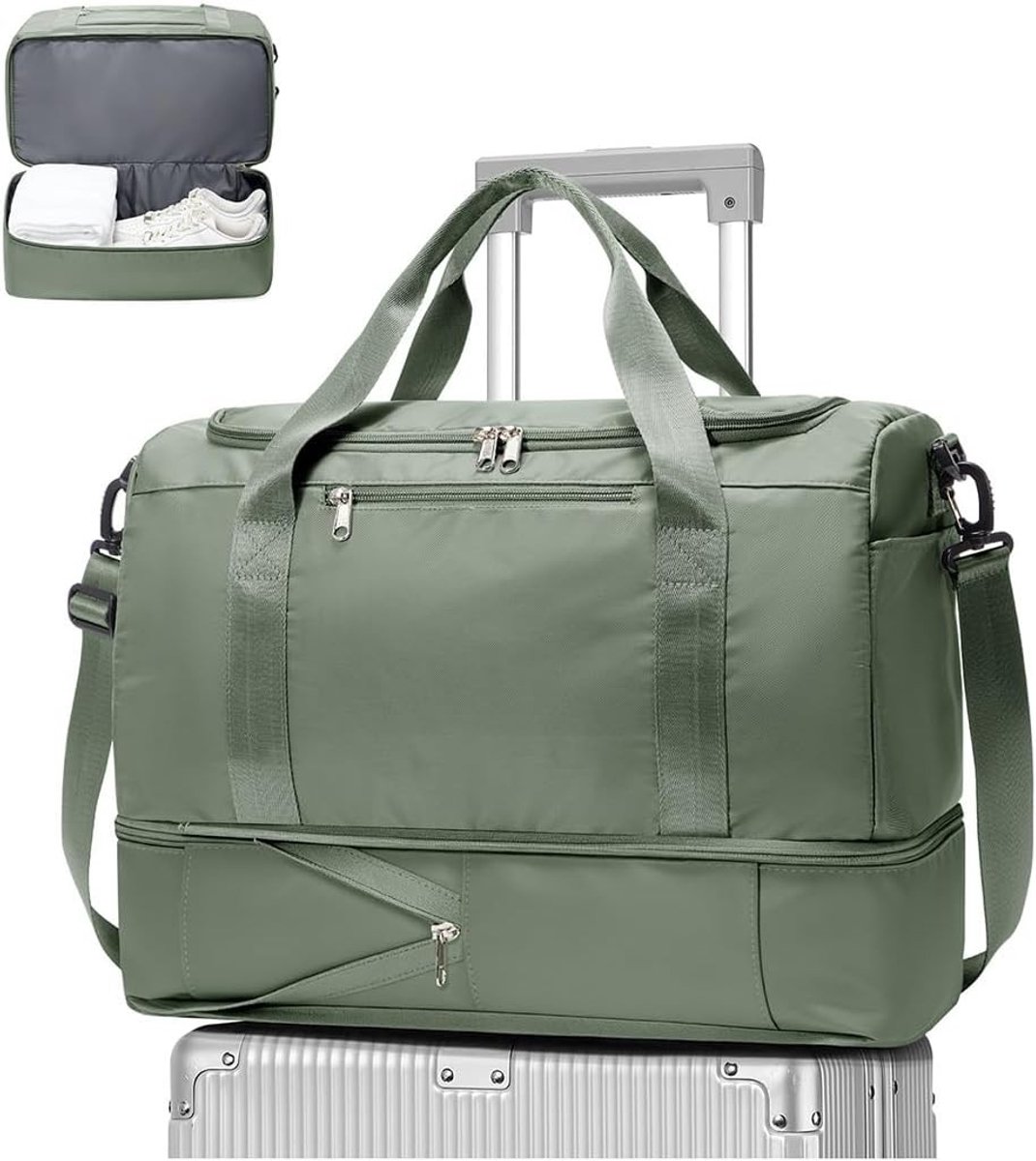 Reistas - Groen - 40 x 30 x 20 cm - Waterdichte Handbagage voor Ryanair en Wizz Air - Voor Dames en Heren