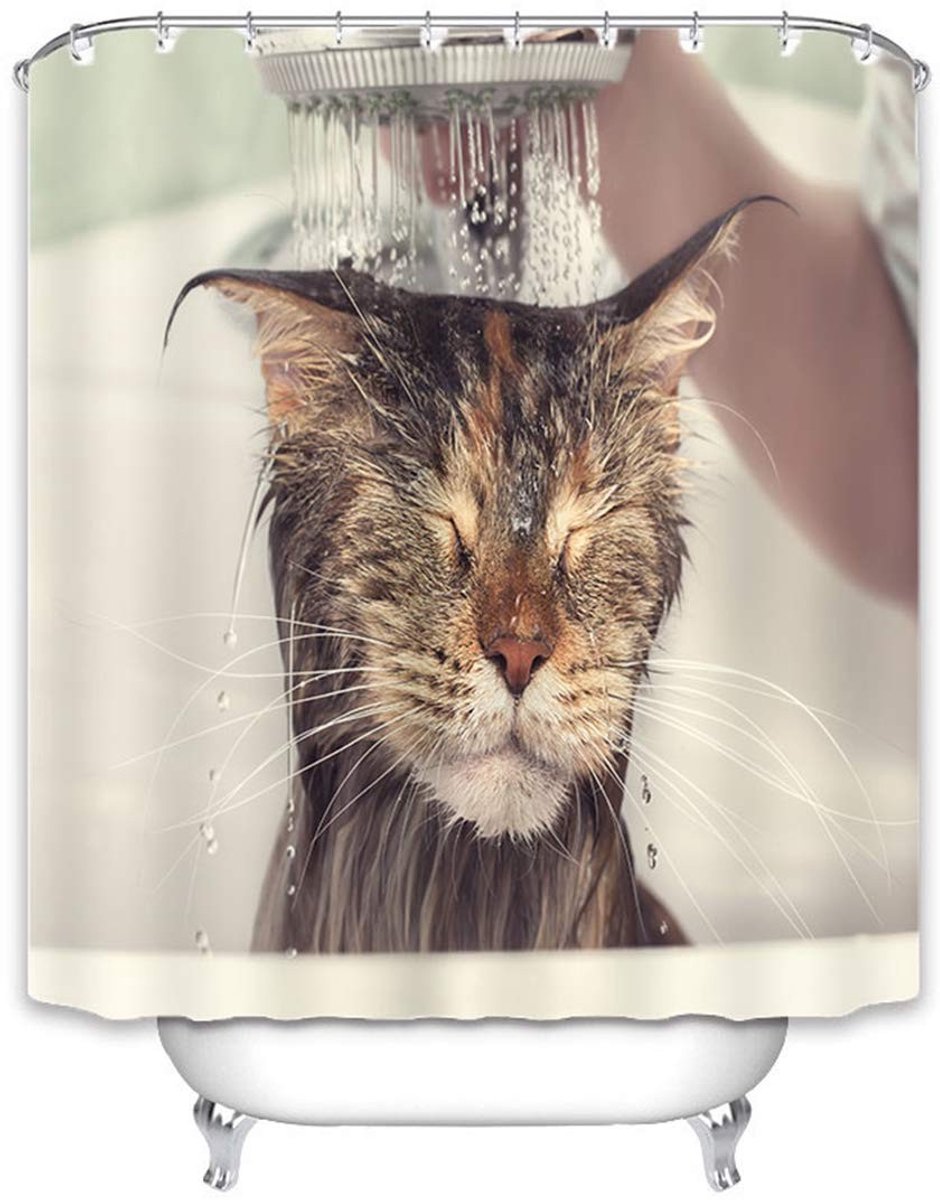Elzusha - Dierenprint Douchegordijn - Waterdicht en Schimmelbestendig 240 x 200 cm