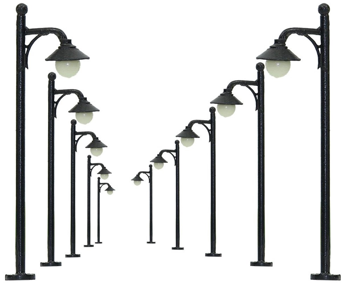 Elzusha - Set van 10 LED Straatverlichting voor Modelspoor N/TT