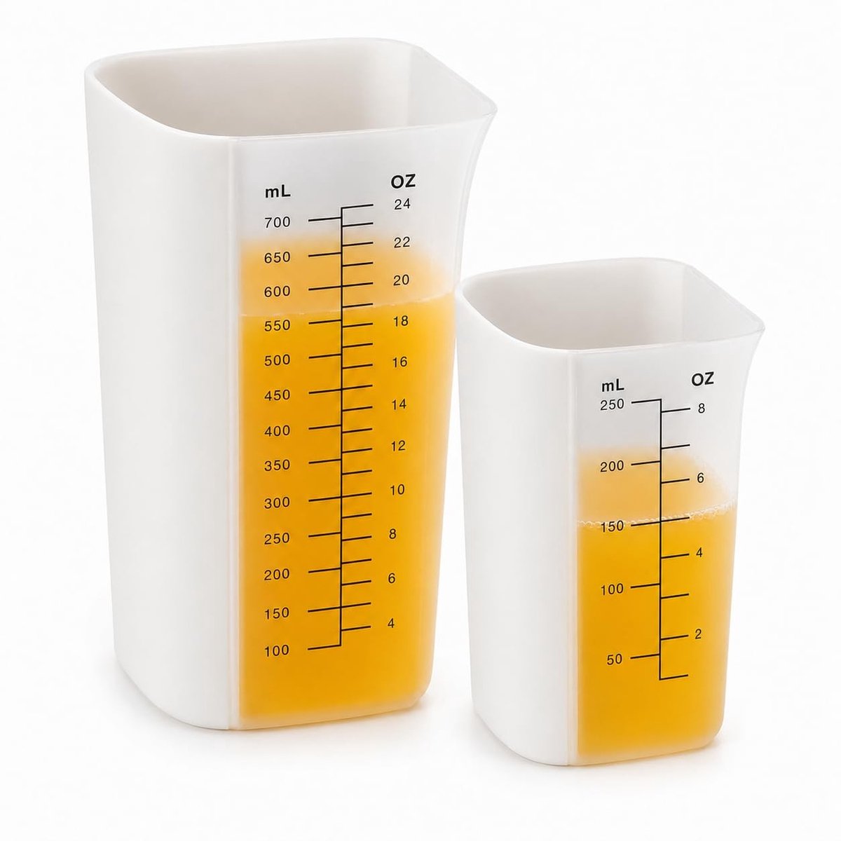 Elzusha - Maatbeker Set van 2 - Siliconen met PP Handvat - 250ml & 700ml