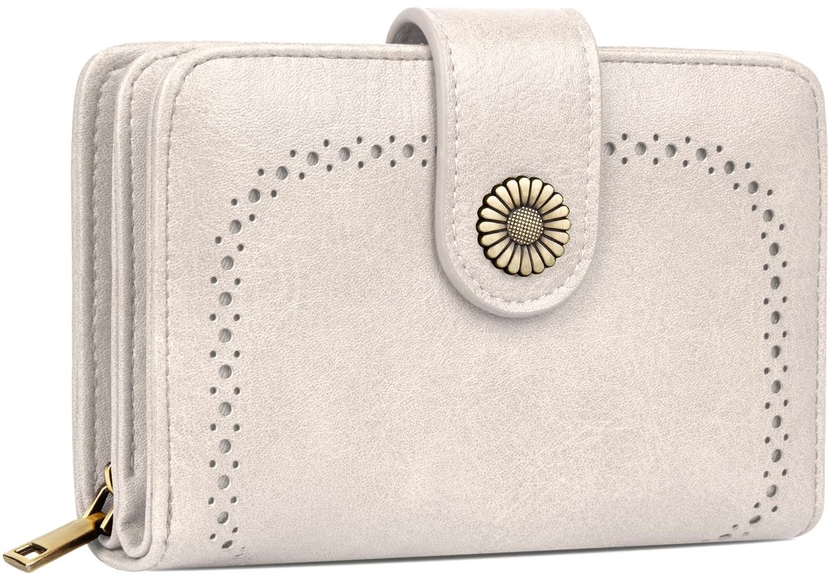 Elzusha - Dames Leren Vintage Portemonnee - Bescherming - Wit