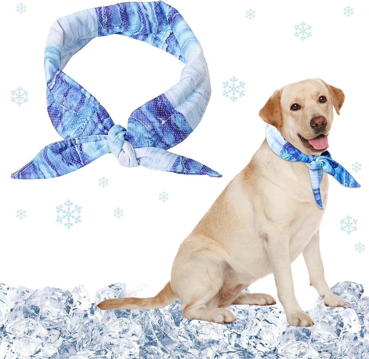 Koelband voor Honden, Ademend Koelaccessoire, Zomerbandana voor Honden, Ideaal voor Warmteafvoer en Comfort in de Zomer