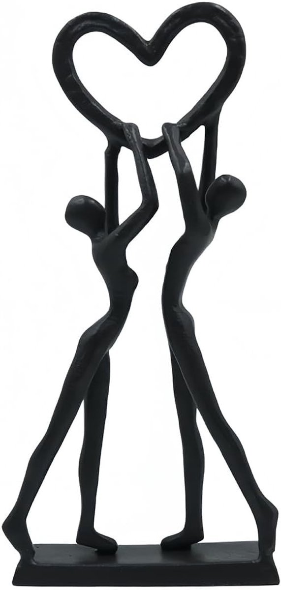Romantisch hartsculptuur voor hem en haar, perfect als woondecoratie of cadeau voor Valentijnsdag, huwelijksjubileum en verloving.