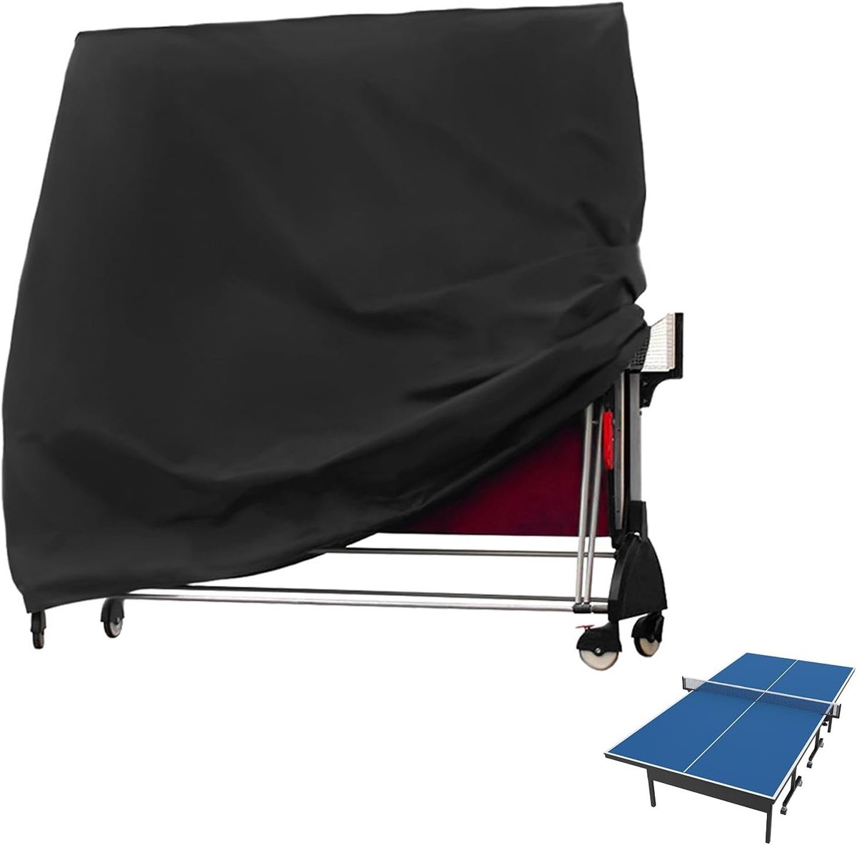 Buitentafeltennis Tafelbescherming: Waterdicht, Windbestendig en UV-bestendig Oxford Stof, Beschermhoes voor Tafeltennistafel - 185×70×165cm