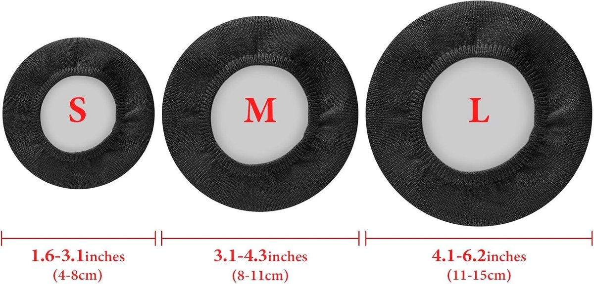 2 Pairs Wasbare en Rekbare Earcovers voor Hoofdtelefoon - Hygiënische Oorkappen, Zweetbescherming en Comfort voor On-Ear Headsets (S/White)