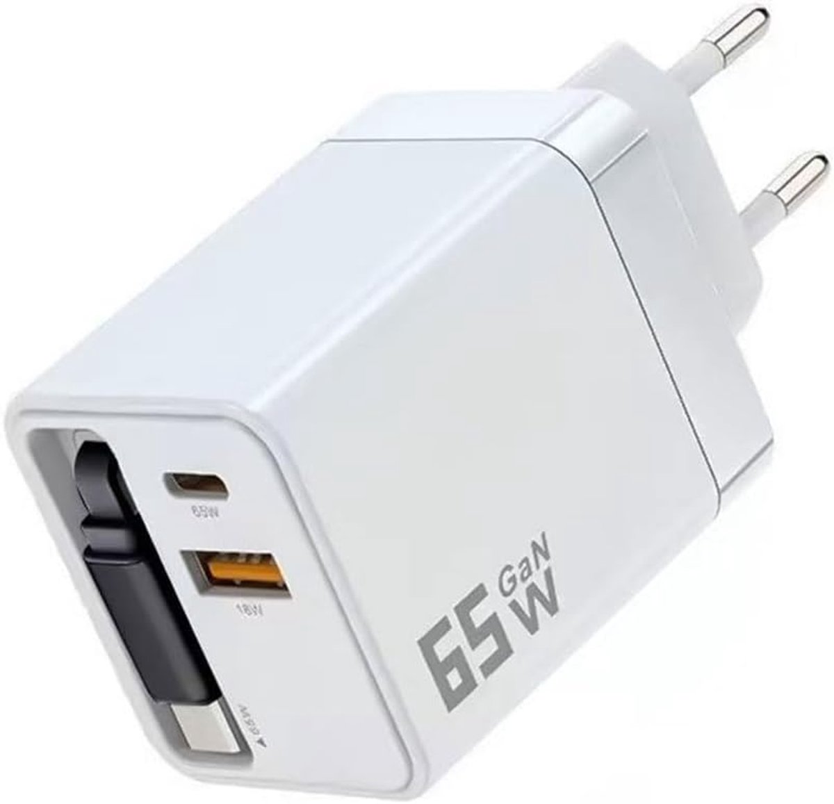 ERBO 65 W USB-C-oplader met intrekbare kabel - ShopVlot