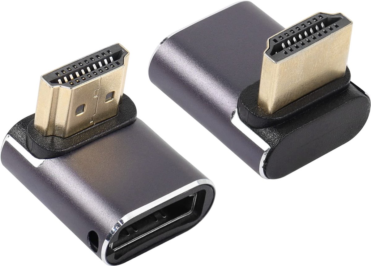 RIIEYOCA 8K&60Hz HDTV 90 Degree Adapter Downward Angle Male to Female Adapter HDTV 2.1UHD Connector 3D Extender - ShopVlot