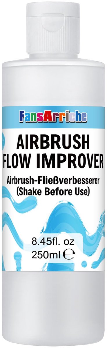 FansArriche Airbrush Flow Improver, 250 ml, verbetert de lakstroom, voorkomt verstopping, compatibel met alle - ShopVlot
