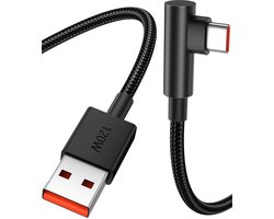 ACOCOBUY 1 m gevlochten USB-C-kabel, 90 graden, voor Redmi Note 15/14/13 Pro - ShopVlot