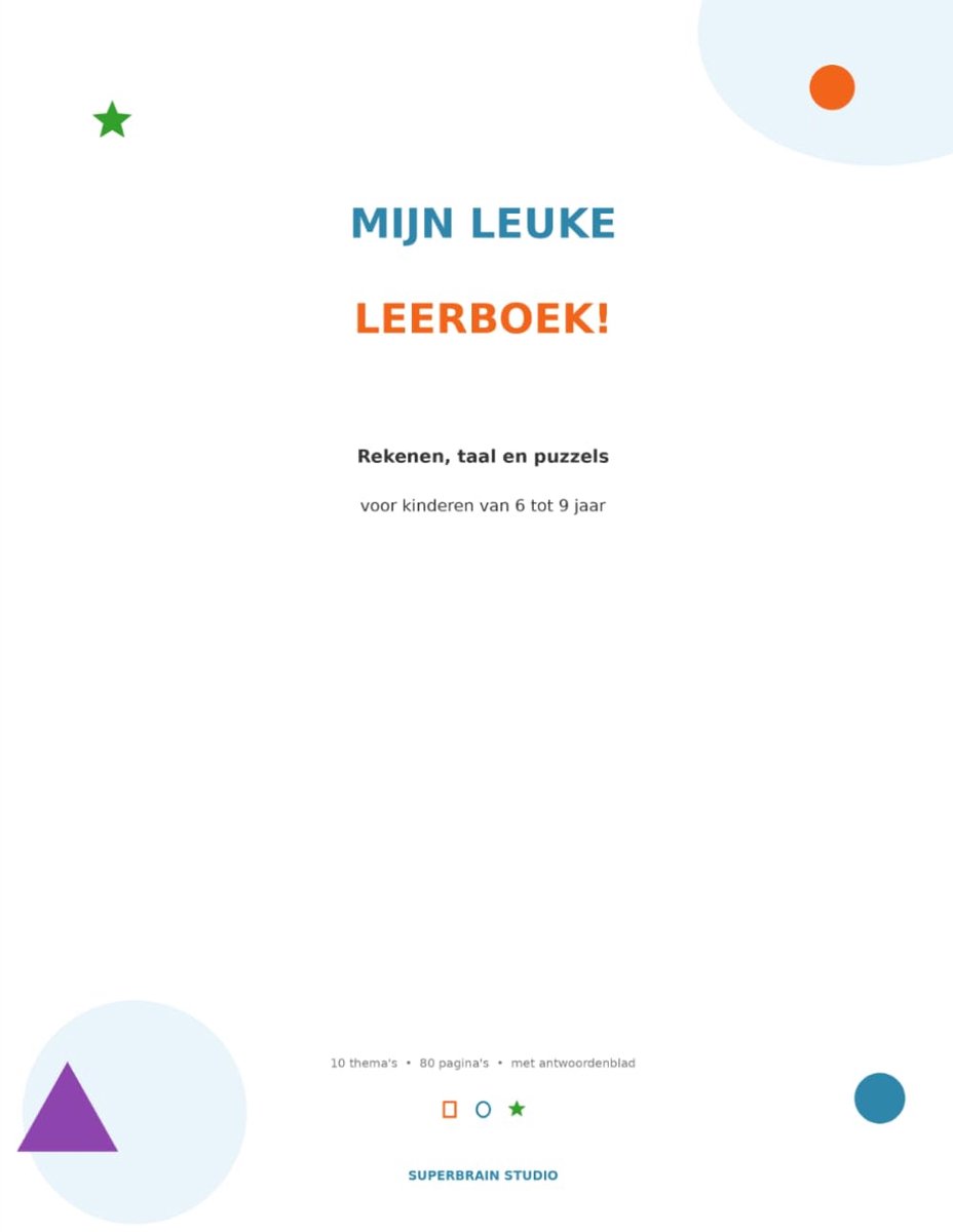 Leerboek Rekenen, Taal en Puzzels - Voor kinderen 6 tot 9 jaar - Educatief en leuk - ShopVlot