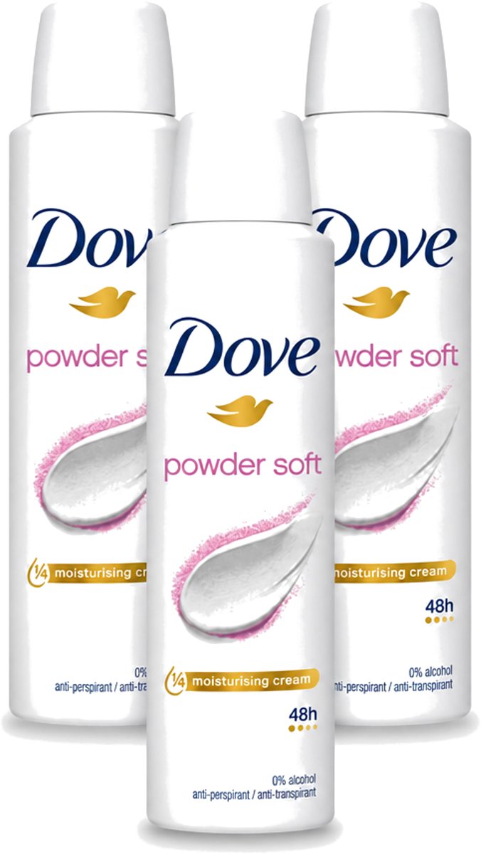 3 x Dove - Deospray - Powder Soft - 150 ml - Voordeelverpakking - 3 stuks