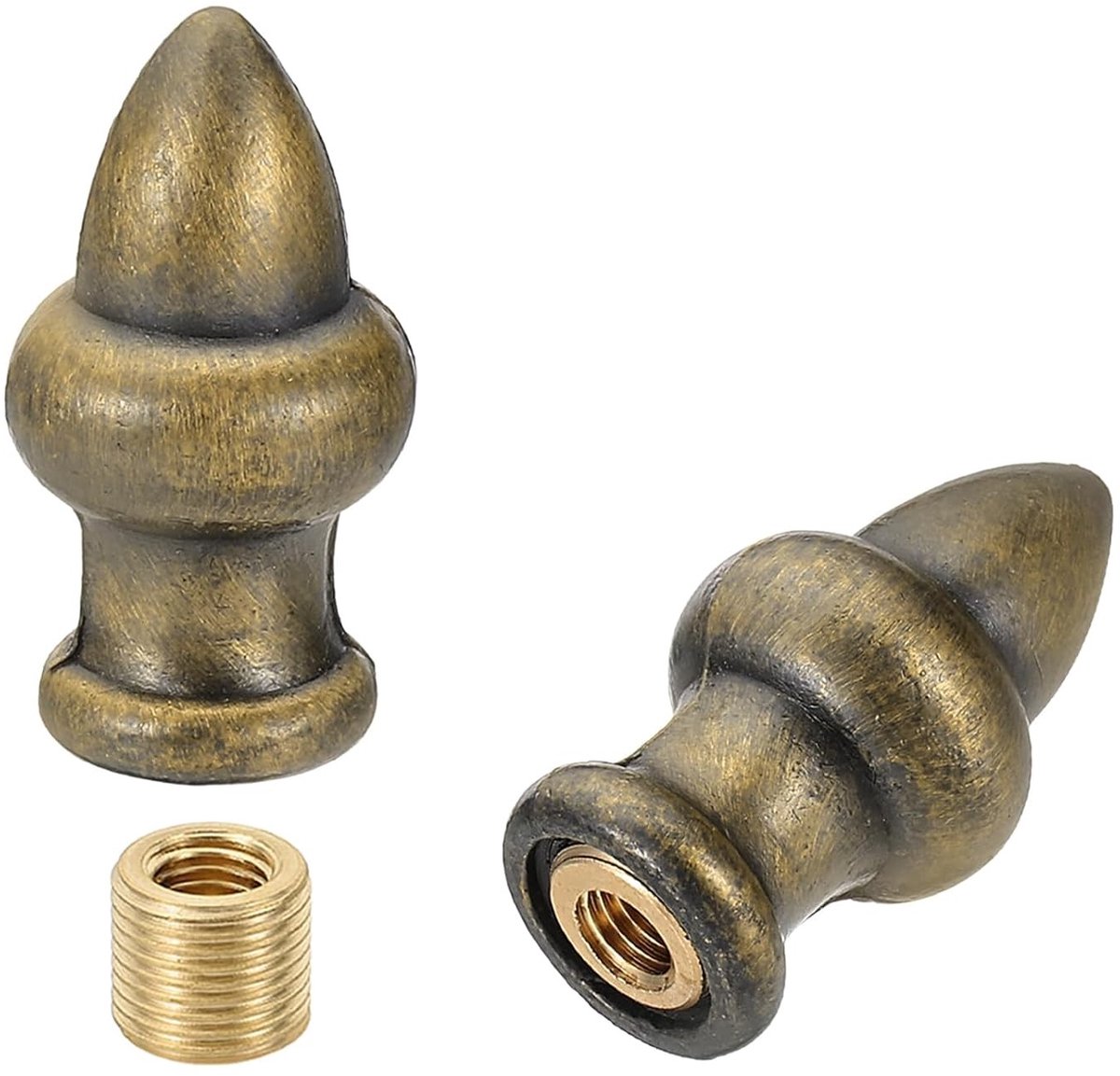 36 x 20mm Lamp-Finials Caps Knob - 2 Sets Decoratieve Schroefdoppen voor Tafellampen en Vloerlampen met Messing Reducer, Brons Afwerking