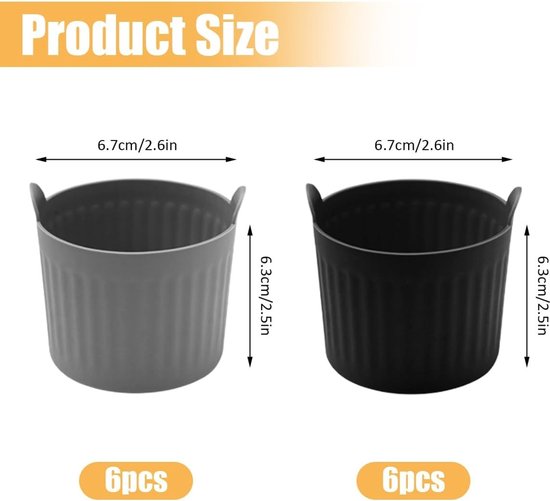 Siliconen Eieren Poacher Cups voor Airfryer - Set van 12 - Perfect voor Koken, Bakken en Stomen — afbeelding 5