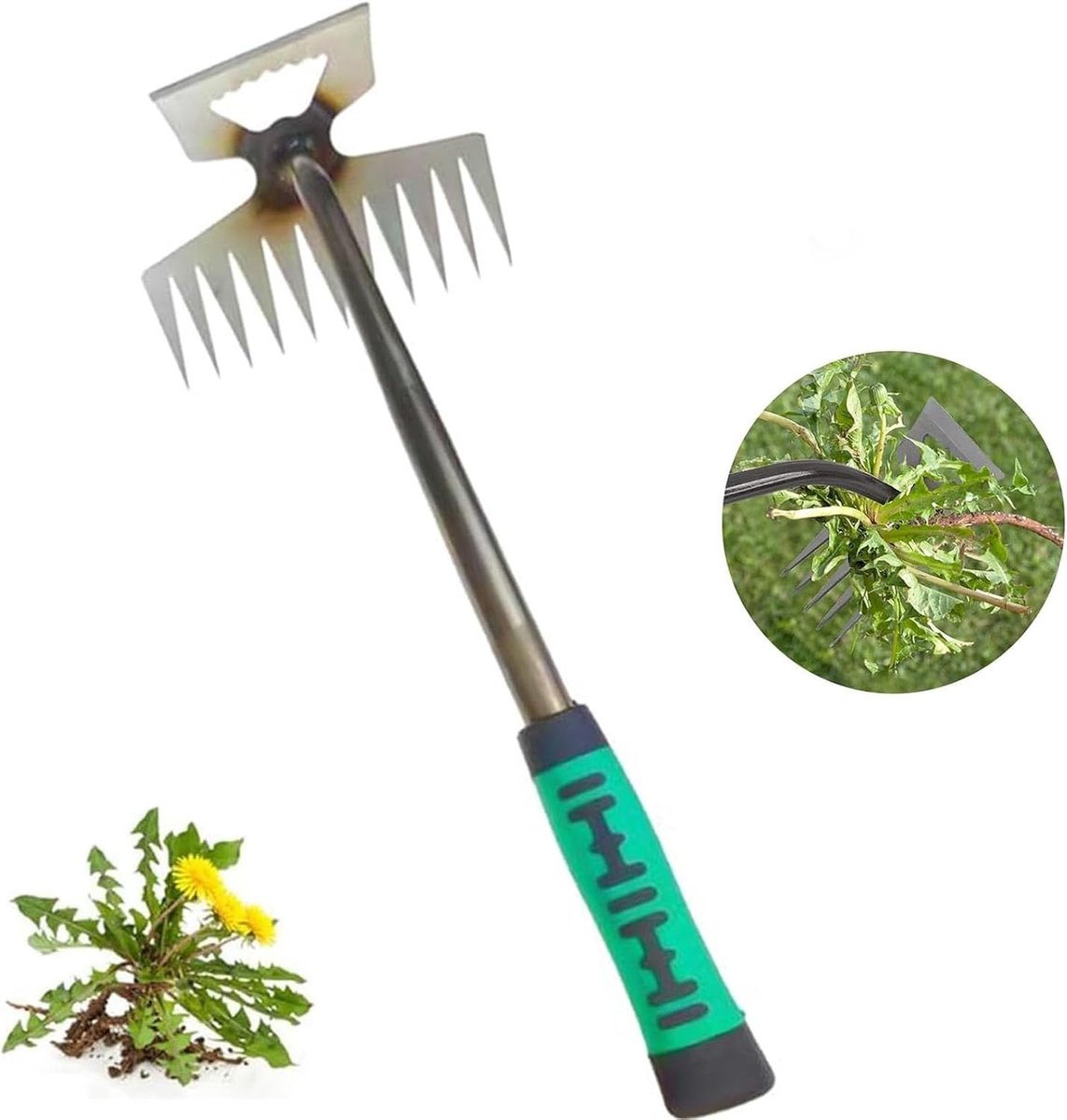Duurzame Tuin Gereedschap voor Onkruidverwijdering met Ergonomische Handgreep en Rvs Snijblad (11 Tanden)