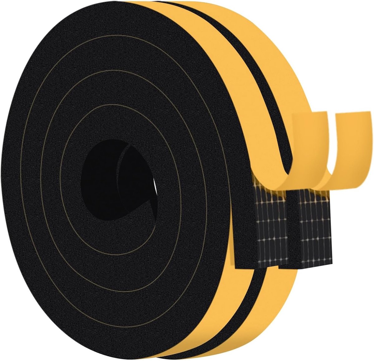 Zelfklevende afdichtingstape van schuimrubber 25 mm x 20 mm x 4 m voor deur- en raamafdichting, tochtstopper, geluidsisolatie en waterdicht gebruik, zwart