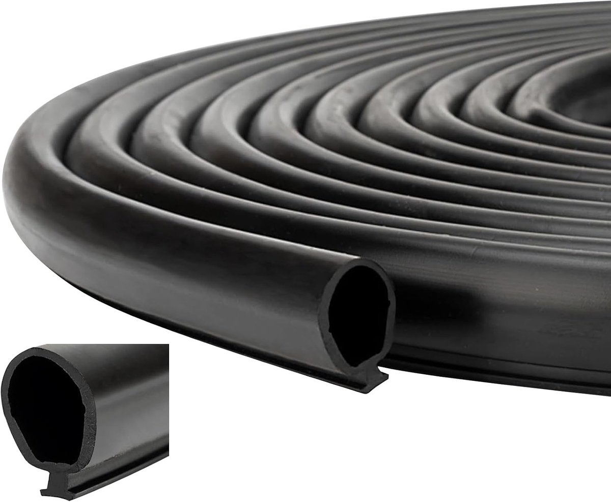 Secundaire afdichting voor camper, rubber afdichting voor aanhangwagen en uitschuifsysteem, zwart (6m)