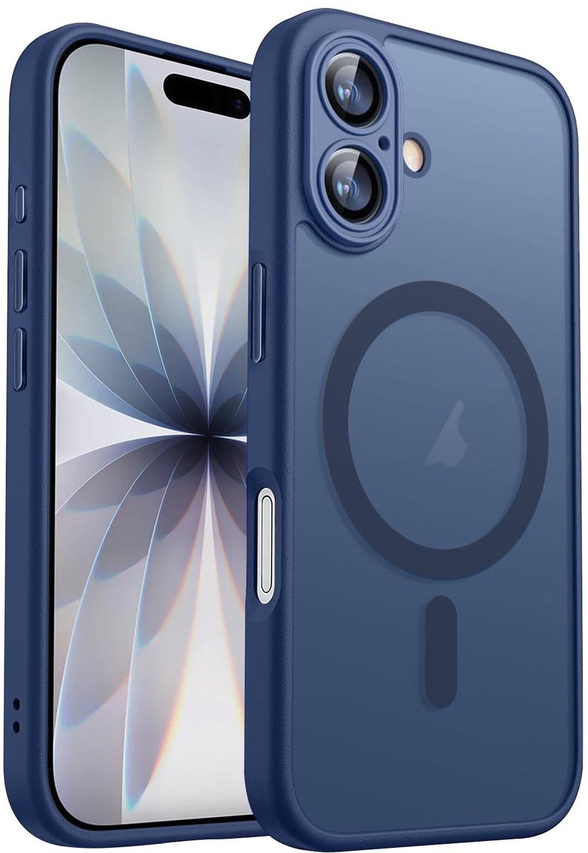 XDcase Skin Feel Transparant Mat Hoesje met MagSafe magneet & Lensbescherming – iPhone 17 Midnight Blue