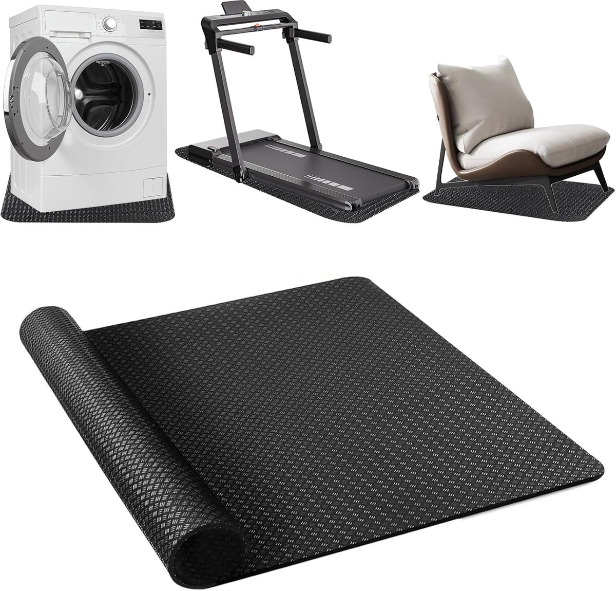 Yuragim Antisliponderlegger, 75 x 75 cm, dempingsmat voor meubels, loopband, wasmachine, schokabsorberende - ShopVlot