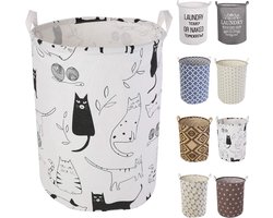 LessMo 50 cm Laundry Basket, Foldable Storage Basket with Easy Carry Handles, Waterproof, Round Cotton Linen, for Baby - ShopVlot