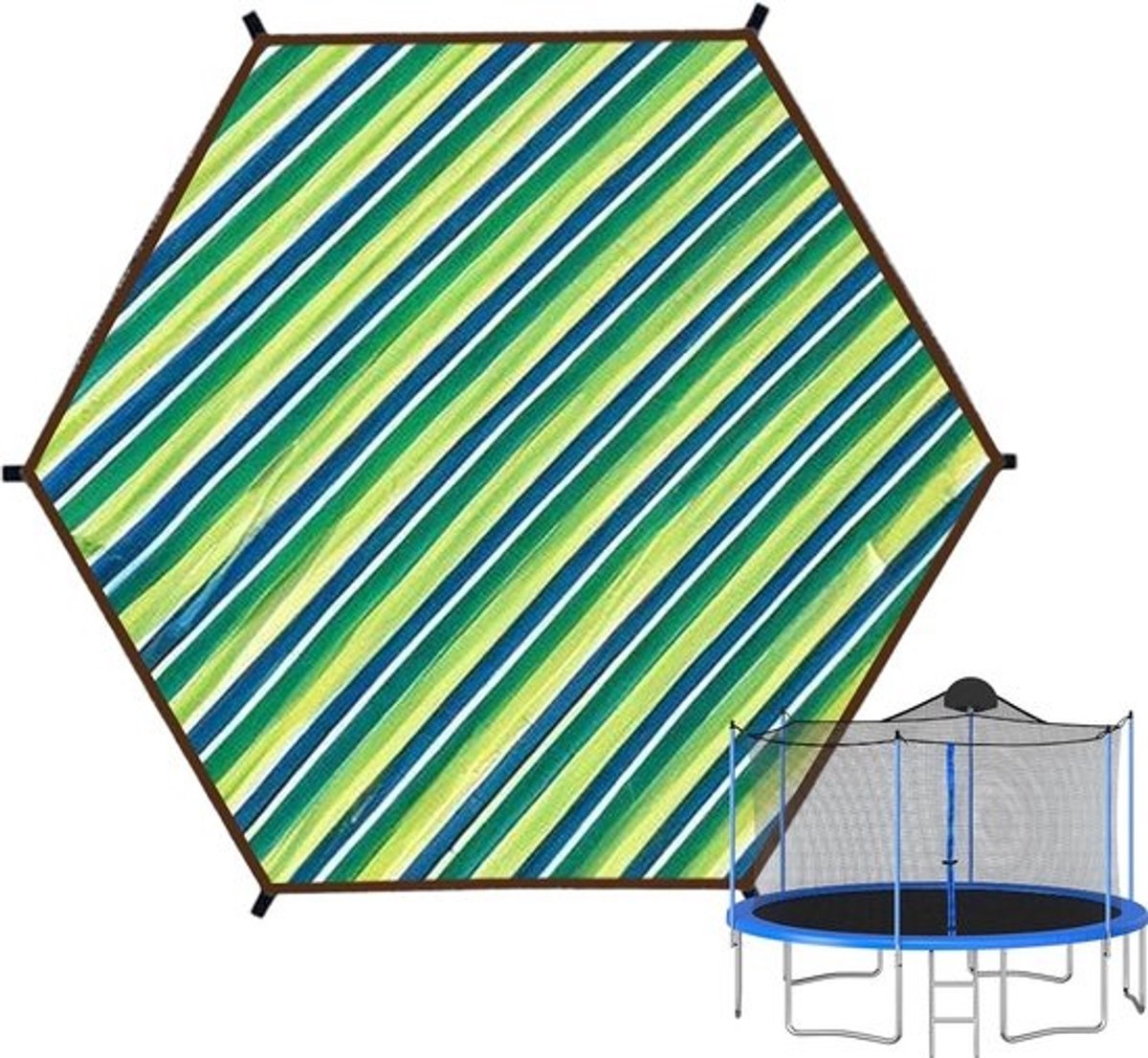 Trampolinehoes - Veerbedekking - Voor buitensport - Uv-bescherming - 14 voet - 6